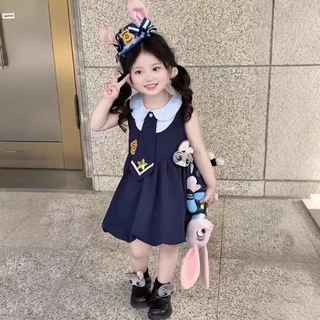 1-9 ปี ชุดเดรสสาว กระต่ายน้อย ชุดเดรส กระโปรงแฟชั่นทรงบอลลูน เดรสแขนกุดเด็กผู้หญิง ชุดเดรสเด็กผู้หญิงน่ารักๆ