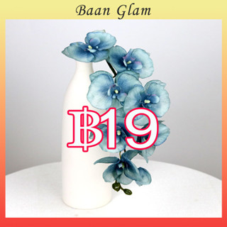 ดอกกล้วยไม้ฟาแลนนอปซิสเทียม 8 ดอก กระถางเซรามิก ใช้ได้ทั้งใน…