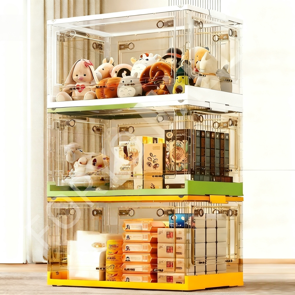 FORYO กล่องเก็บของ กล่อง อเนกประสงค์/พับเก็บได้ /วางซ้อนกันได้/ล้อไร้เสียง 【มีสต็อก⚡ส่งวันนี้】