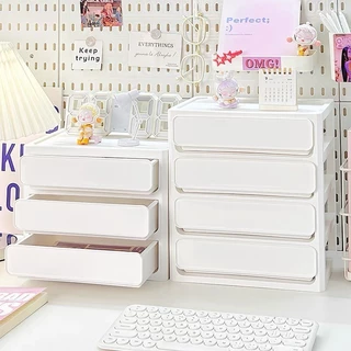ฟรีสติ๊กเกอร์ ชั้นวางเครื่องสำอาง ลิ้นชักเก็บของ กล่องใส่เครื่องสำอาง กล่องพลาสติก ชั้นวางของ กล่องเก็บของ