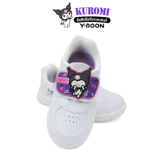 รองเท้าผ้าใบนักเรียนอนุบาล Y-Roon X Kuromi ลายคุโรมิ ลิขสิทธิ์แท้ รุ่นใหม่ล่าสุด มีไฟ รุ่น Y808