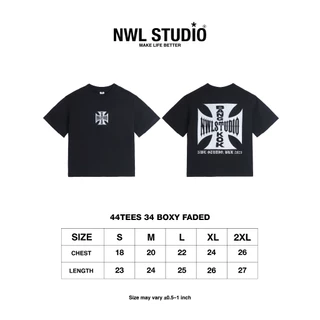 44TEES 34 Boxy Black เสื้อยืดสีดำ