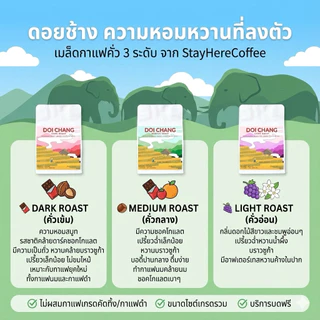 เมล็ดกาแฟคั่วเข้ม,คั่วกลาง,คั่วอ่อน ดอยช้าง (Doi Chang)