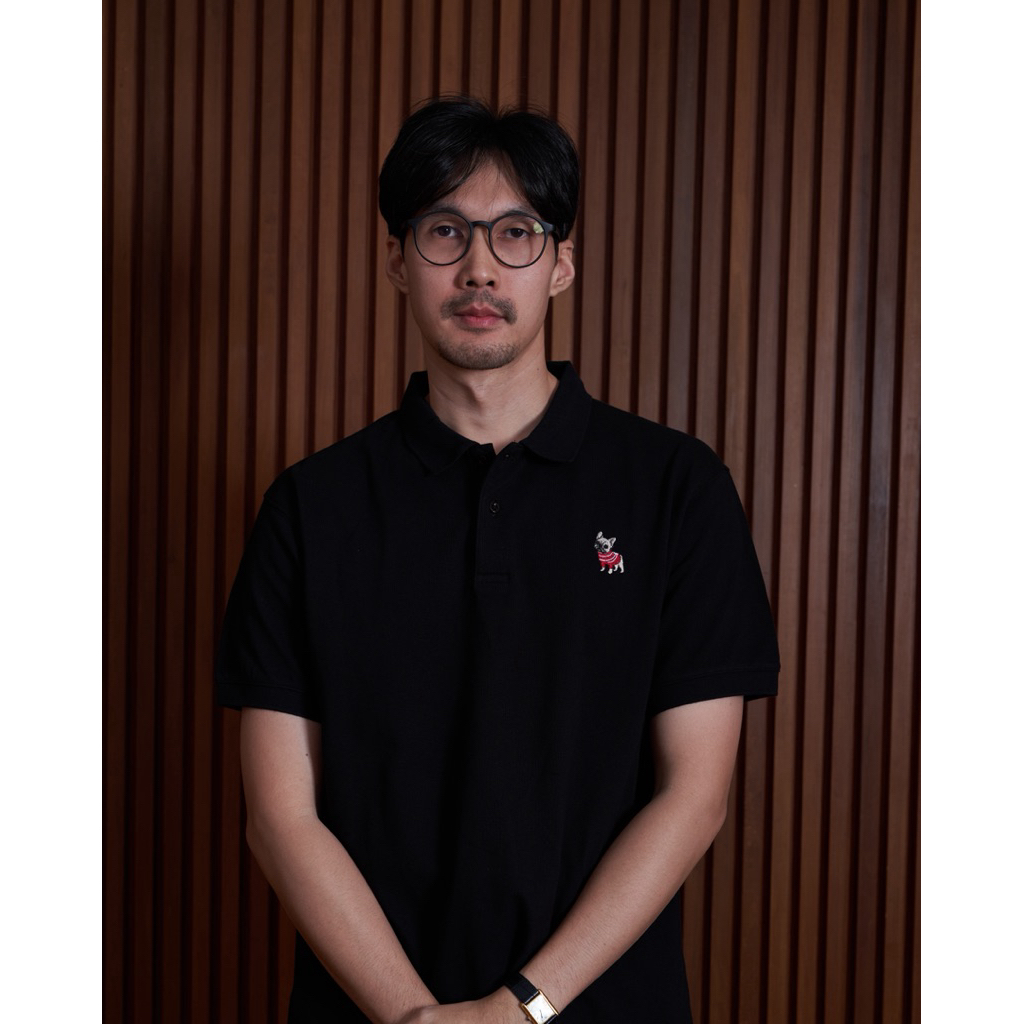 [CODE20%ทัก] Limited Edition The Finery – The Hound Polo สีดำ Black | ผ้า Cotton Piqué 100% | Slim F
