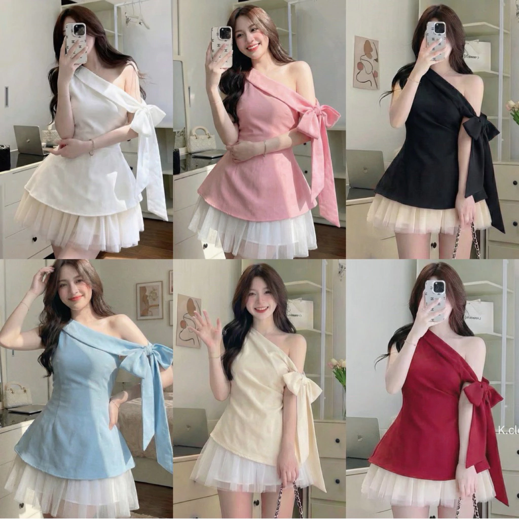 “Rosabelle BowTop 💕(อก28-38) เสื้อโบว์ไหล่เดียวทรงเก๋ งานสวยหรูดูแพงมากกก✨สาวอวบ ใส่ได้อกถึง 38 นิ้ว
