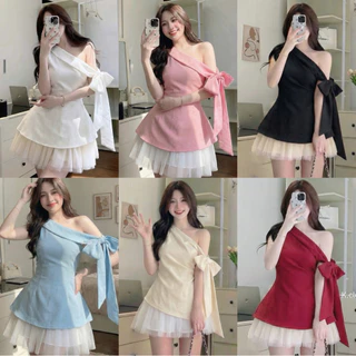 “Rosabelle BowTop 💕(อก28-38) เสื้อโบว์ไหล่เดียวทรงเก๋ งานสวยหรูดูแพงมากกก✨สาวอวบ ใส่ได้อกถึง 38 นิ้ว