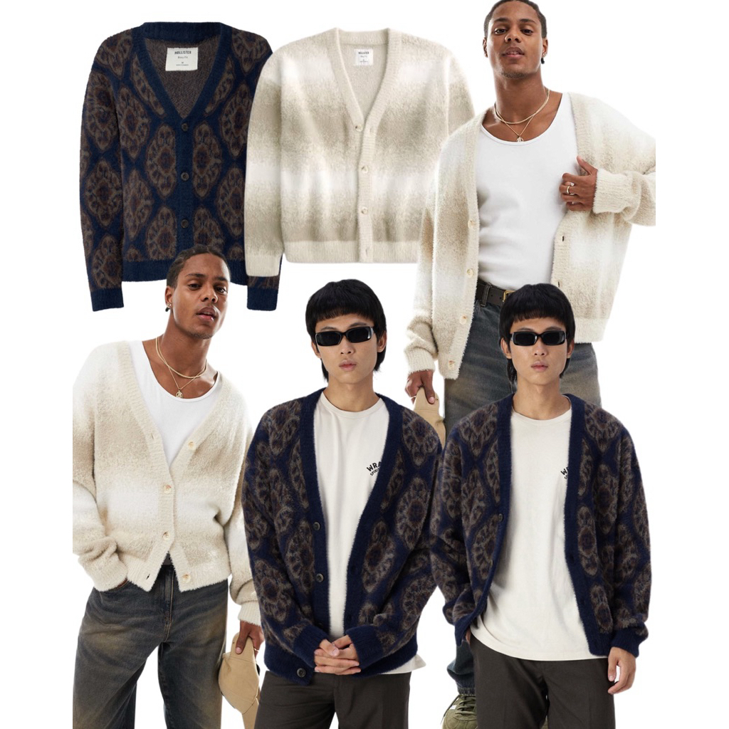 (ของแท้💯) Hollister boxy fuzzy cardigan คาดิแกน เสื้อคลุม เสื้อแขนยาว