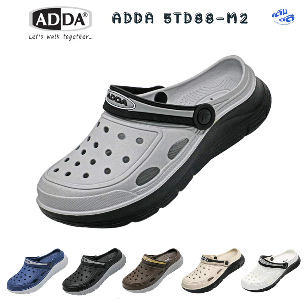 รองเท้าแตะ ADDA 2density รองเท้าลำลอง สำหรับผู้ชาย แบบสวมหัวโต รุ่น 5TD88M2 (ไซส์ 7-11)