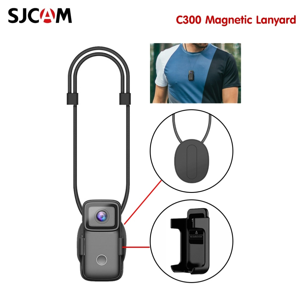 SJCAM C300 Magnetic Lanyard with Back Clip for Action Cameras สายคล้องกล้องแม่เหล็กพร้อมเคส สำหรับ S