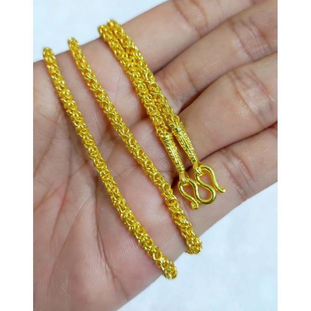 k83สร้อยทองลายมีนาหนัก1บาท2บาท งานสวยเหมือนจริงชุบทอง สร้อยชุบพรีเมี่ยมทำจากทองเหลือง