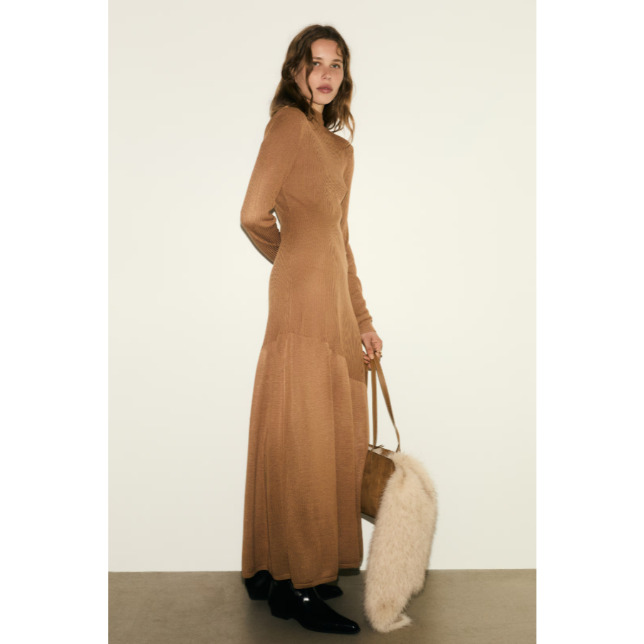 H&M(เอชแอนด์เอ็ม) เดรสผ้าริบ Women Rib-knit dress 1315054_1