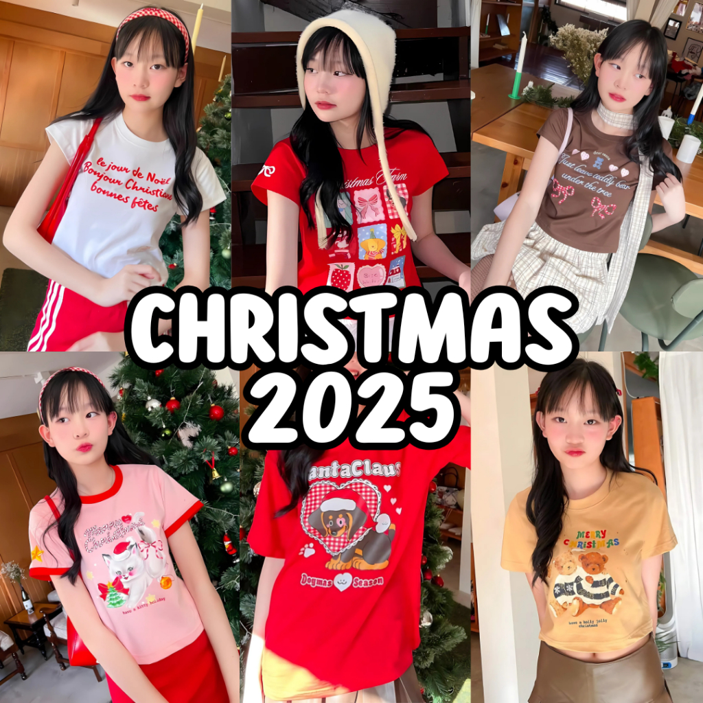 Baby Tee & Oversize Christmas 2025 🎅เสื้อยืดลายคริสต์มาสสุดคิ้วท์  ต้อนรับเทศกาลปีใหม่🎄