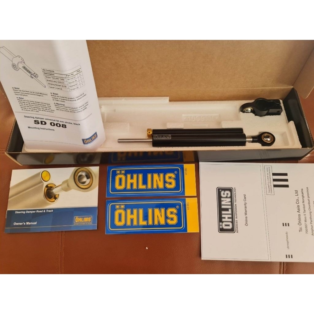 กันสะบัด OHLINS ดำ รหัส SD008 stroke 68 mm. แท้ รับประกัน 2 ปี