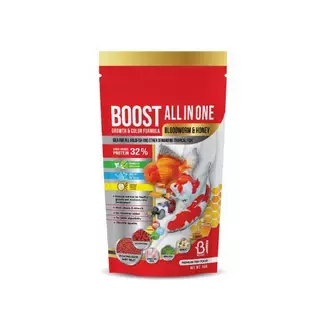 BOOST ALL IN ONE Bloodworm & Honey อาหารปลาผสมหนอนแดงและน้ำผึ้ง (เม็ดลอย) สำหรับปลาสวยงามทั่วไป
