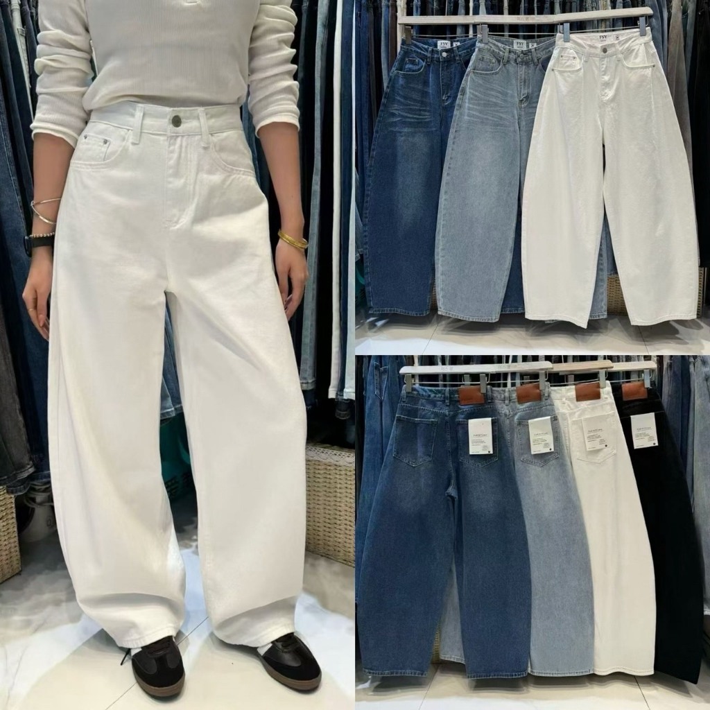 barrel denim jeans ยีนส์barrelผ้ายีนส์ฟอกรุ่น 61926 TAG FSY 🇰🇷