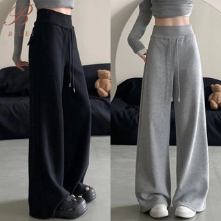 B BLUES กางเกงลำลอง กางเกงวอร์มขาปล่อย สไตล์ออลแมทช์ ขากว้าง…