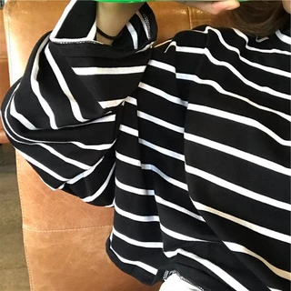 พร้อมส่งในไทย** เสื้อแขนยาวคอกลม เสื้อยืดลายทาง ผ้ายืดใส่ลำลอง Y299