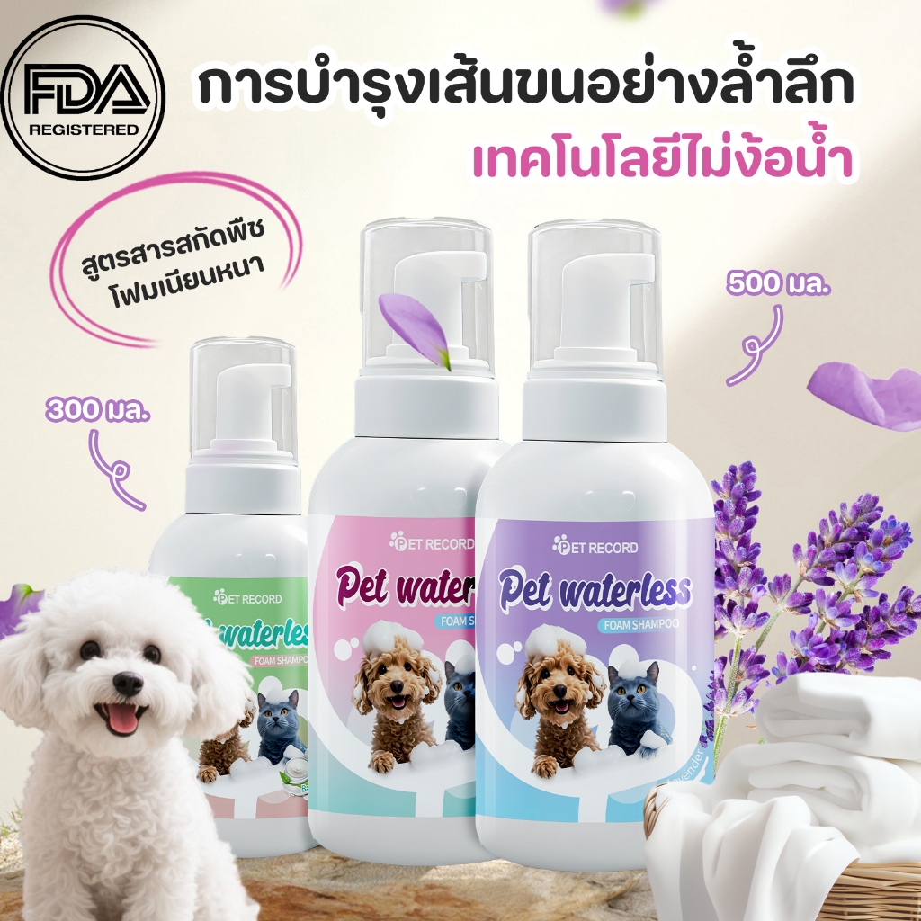 【CAT&DOG】โฟมอาบน้ำแห้งสัตว์เลี้ยง แชมพูแมว สบู่อาบน้ําหมา แชมพูสุนัข กลิ่นหอม ดับกลิ่น 300/500ml