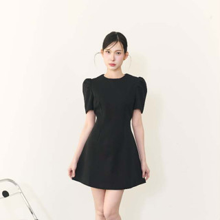 La Mignonne (XS-4XL) Sweetly Hosta Dress เดรสดำใส่ทำงาน ดีเท…