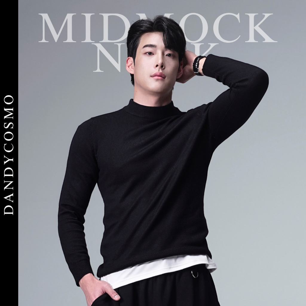 DANDY COSMO | เสื้อสเวตเตอร์ เสื้อขนสัตว์ เสื้อไหมพรมผู้ชาย คอเต่า แขนยาว ไหมพรม