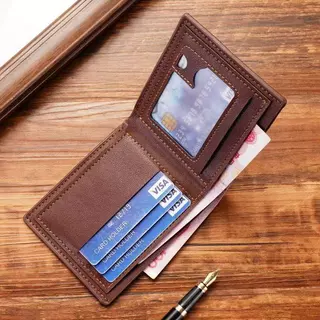 กระเป๋าสตางค์ ใบสั้น อเนกประสงค์ 80% ใส่บัตรเครดิตได้ เหมาะกับของขวัญ สไตล์นักธุรกิจ สําหรับผู้ชาย