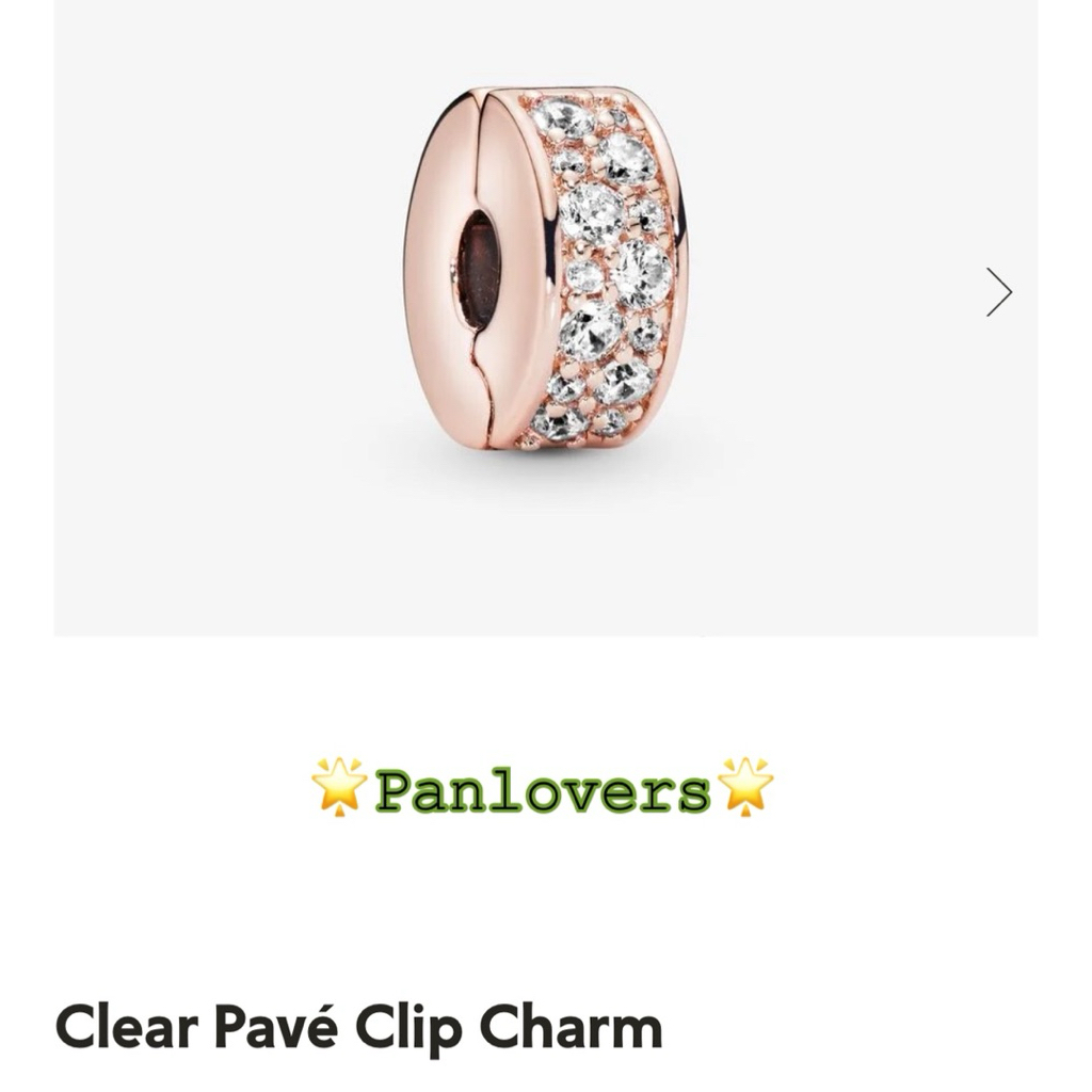 Rosegold pave clip charm✨