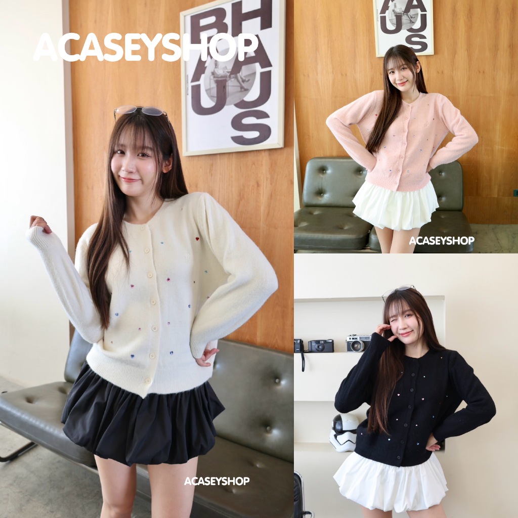 Acasey เสื้อคลุมผู้หญิง เสื้อคลุมคาร์ดิแกน สุดคิ้วจาก Jarinya T1026