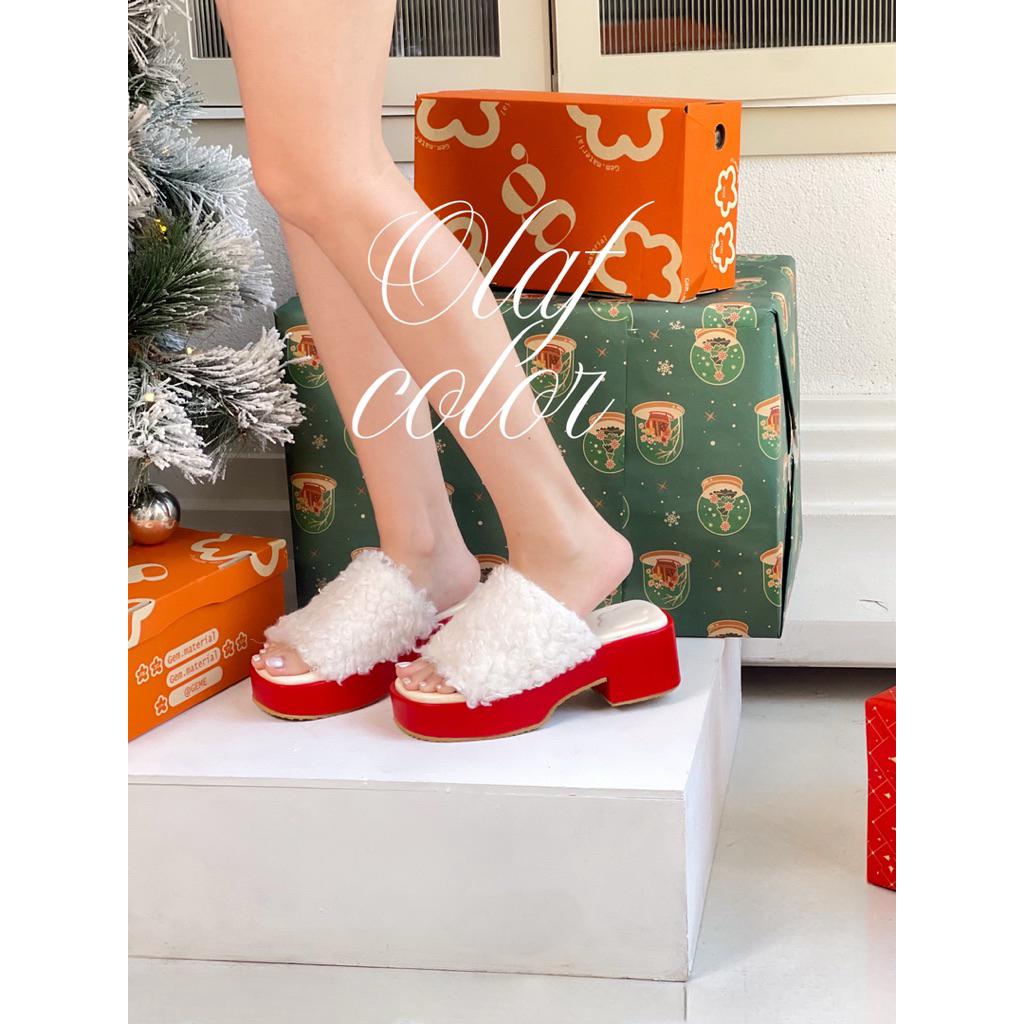 รองเท้าส้นตึกขนแกะ Christmas eve collection🌲 ผลิตโดยช่างไทย 🇹🇭