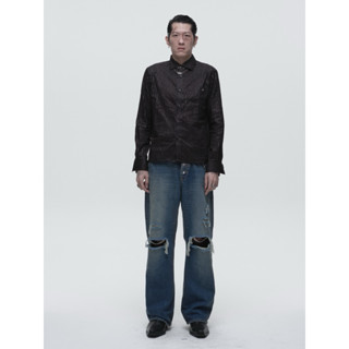 Black Metallic Oxford Shirt