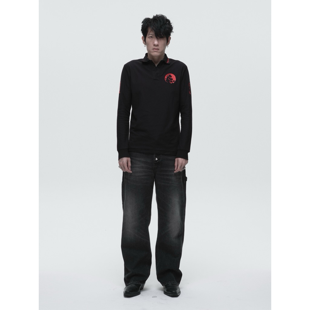 'Red Moon13' Polo Longsleeve