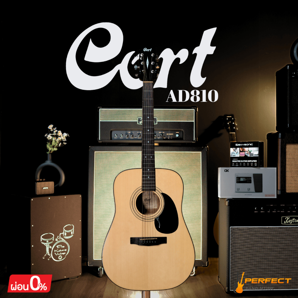 Cort AD810  กีตาร์โปร่ง Cort  AD-810 มาพร้อมกระเป๋า และของแถม ผ่อน0% 10เดือน