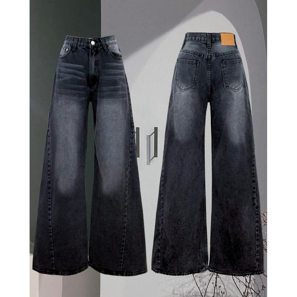 Fain Jeans (เฟน) รหัส HN31 สีดำเฟด (Black Smoke)