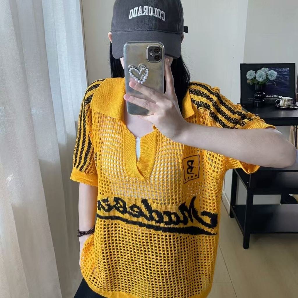 พร้อมส่งในไทย** เสื้อตาข่าย คอปก เสื้อโอเวอร์ไซส์ มีส่งด่วน Y286 - รูปที่ 7