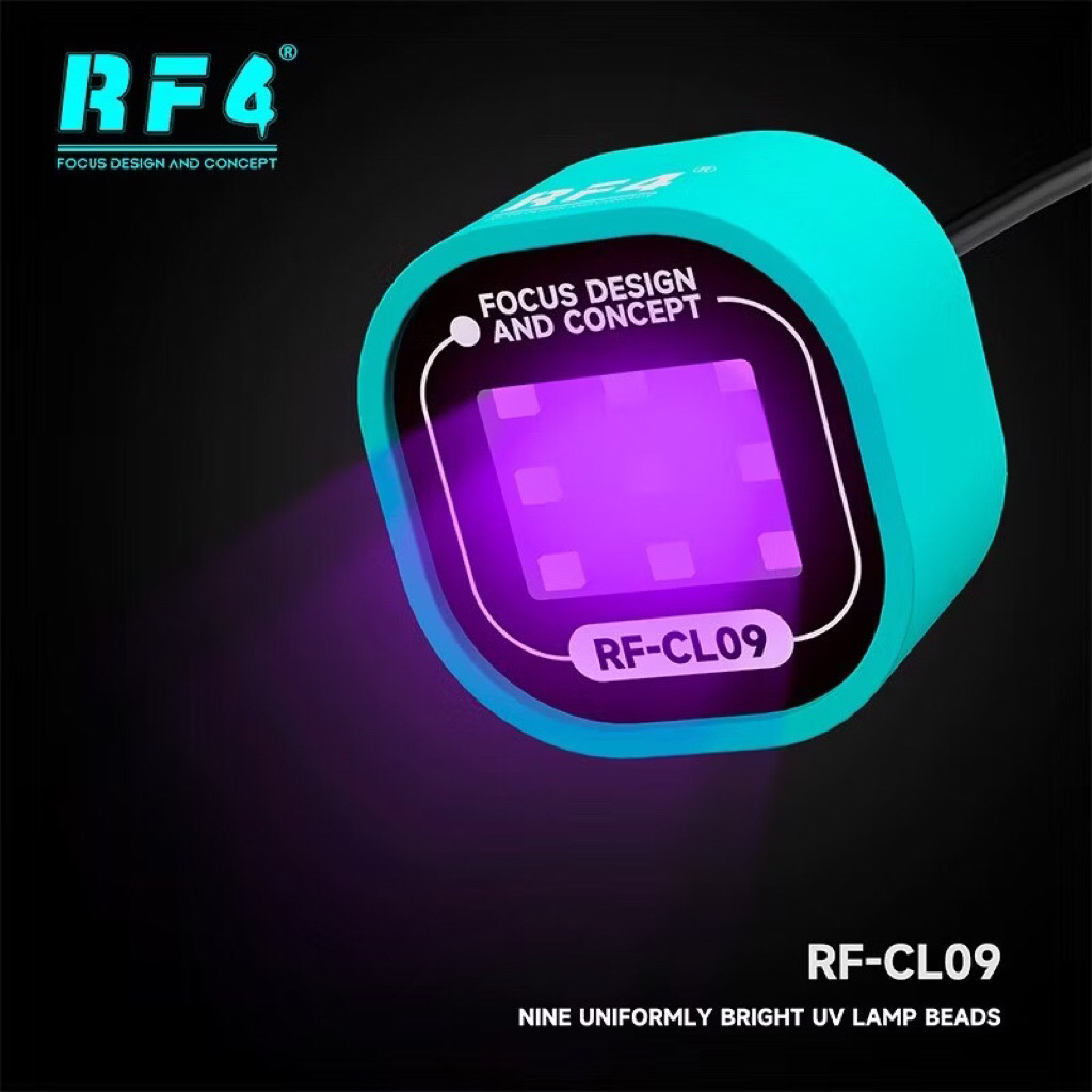 RF4 RF-CL09 โคมไฟบ่มยูวีขนาดเล็กบ่มได้อย่างรวดเร็วและมีประสิทธิภาพด้วยแบตเตอรี่ในตัวกําลังสูงไร้สายใช้สําหรับกาวไร้เงา
