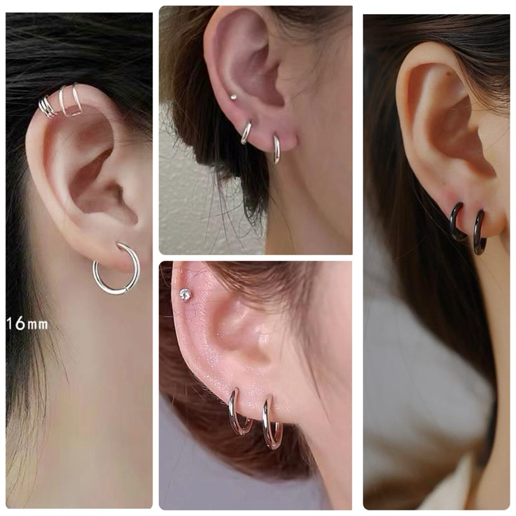 STRต่างหูสแตนเลสหนา 2 mm ไม่ลอกไม่ดำใส่อาบน้ำใด้( ราคา 1คู่ )