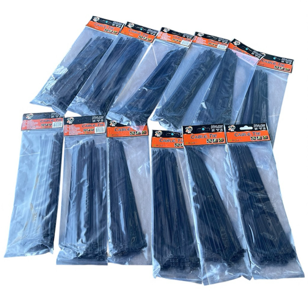 สายเคเบิ้ลไทร์ หนวดกุ้ง ยาว10นิ้ว สีดำ สีขาว แพคละ 12แพค
