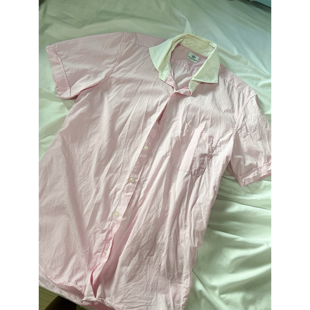 beams heart เสื้อเชิ้ตสีชมพู