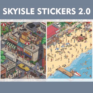 (พร้อมส่ง) เกมตกแต่งสติกเกอร์ - Landscape Sticker - Skyisle …