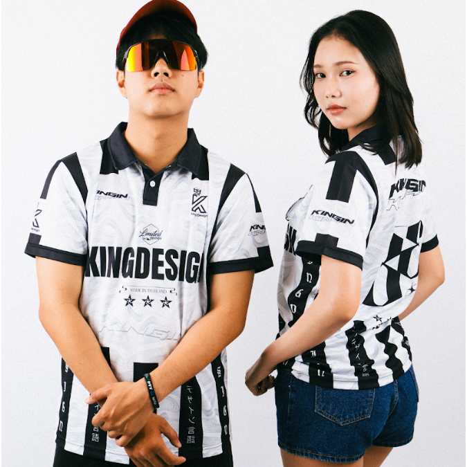 King Design - เสื้อกีฬา รุ่น Kingin เสื้อทีม ผ้าไมโคร ระบายอากาศดี เสื้อฟุตบอล เสื้อแฟชั่น Oversize