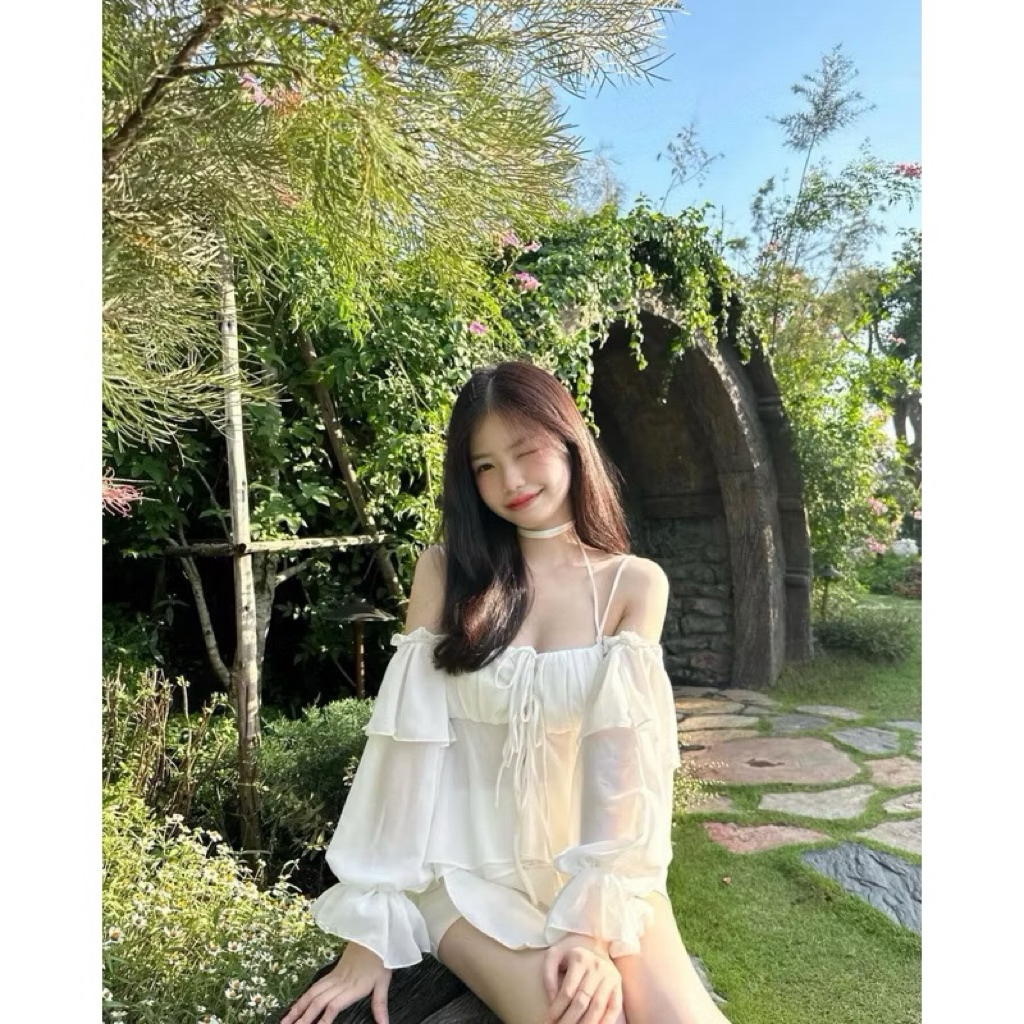 Adele - Cream 🍦🐰✨(เซ็ตเสื้อชีฟองค่ะ) AD-CREAM