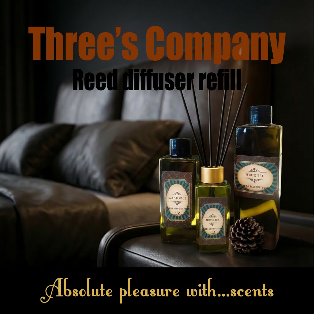 ก้านไม้หอม ปรับอากาศ Three's Company - Aroma Reed diffuser 120-240 ml. refill กลิ่นหอมนาน พร้อมส่ง