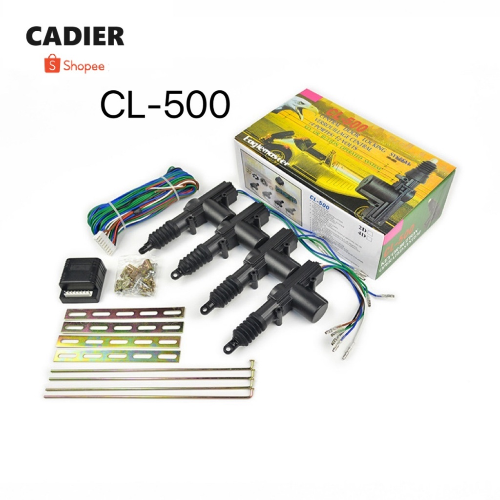ชุดปืนมอเตอร์เซ็นทรัลล็อคสำหรับรถยนต์ รุ่น CL-500 (ปืน 2 สาย 3 อัน 5สาย 1 อัน) 4 ประตูเซ็นทรัลล็อ