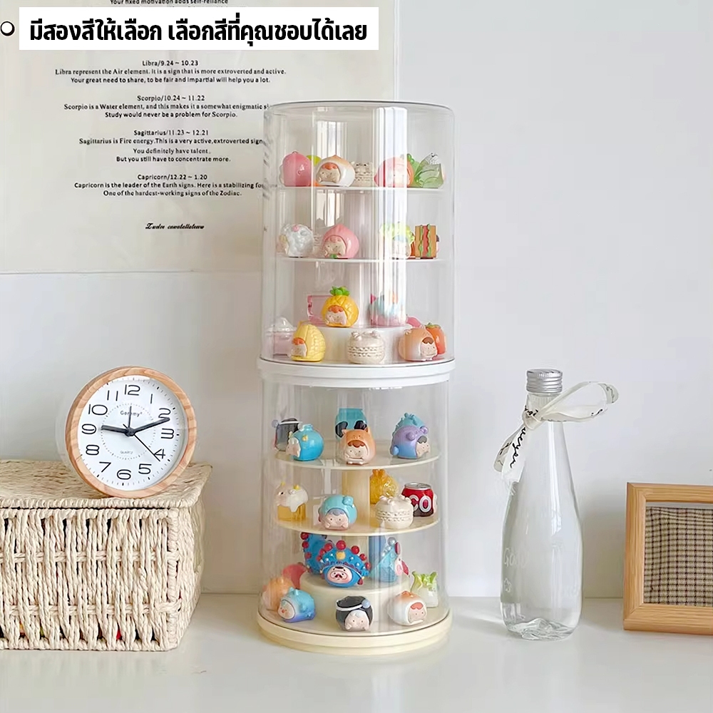 กล่องใส่โมเดล กล่องใส่ art toy ฟิกเกอร์ Blind Box หมุนได้360°วางเป็นชั้นๆ ประหยัดพื้นที่ พลาสติกอย่างดี มีสองสีให้เลือก