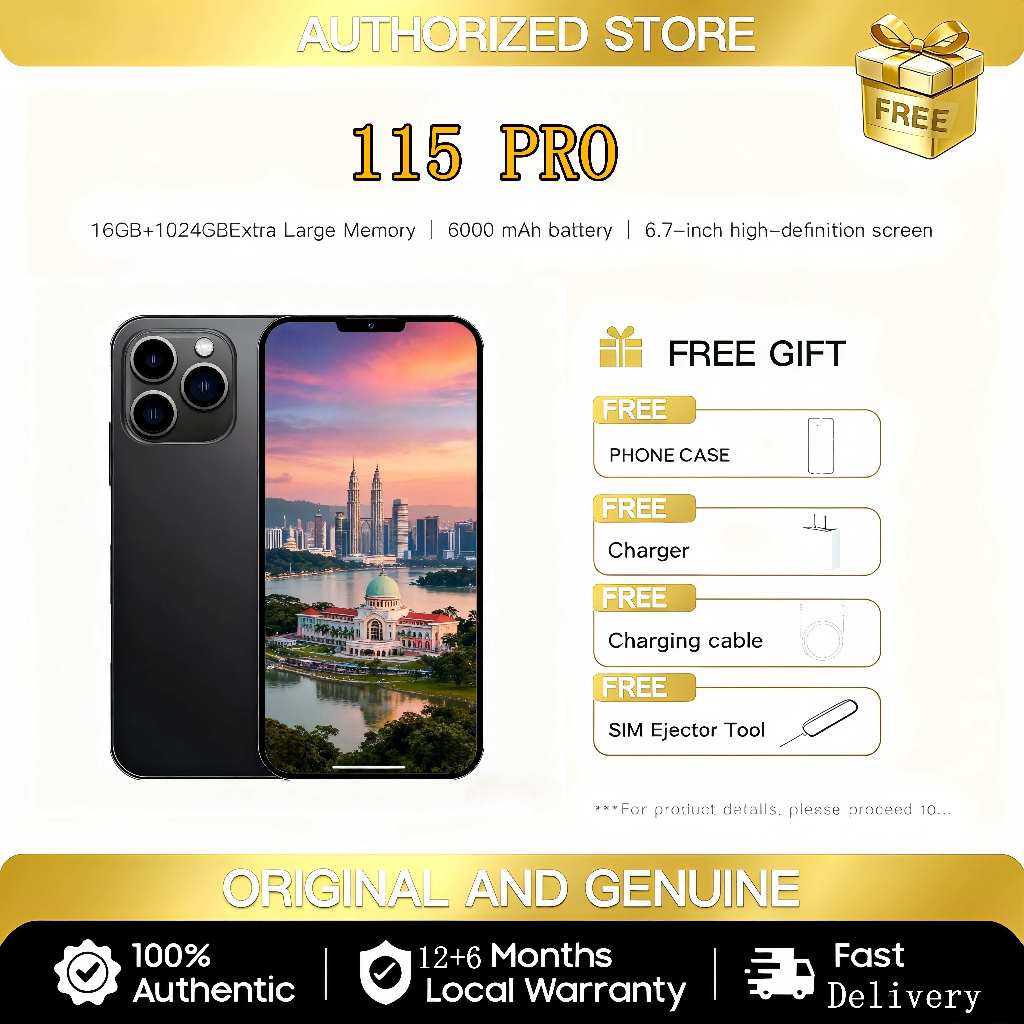 Mobile Phone I15 PRO Smartphone 6.7Inches Ram 16Gb+Rom1Tb Cheap Mobile Phone 4K Hd 6000Mah Phone Sup