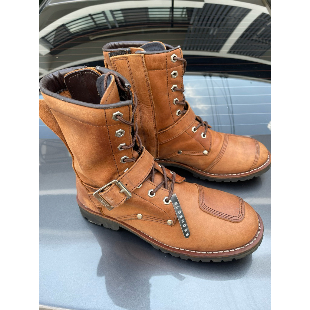 ส่งฟรี 7.5Us 25.5cm รองเท้า AVIREX YAMATO AV2100 Engineer Boots | มือสองสภาพดี แท้ by OldShoes