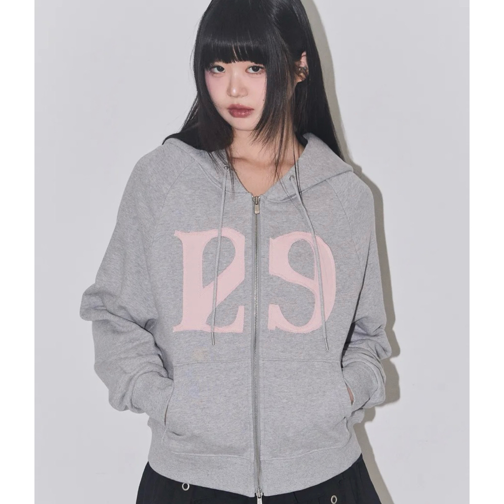 [พร้อมส่ง] illigo 129 logo patch hood zip-up grey 🤍