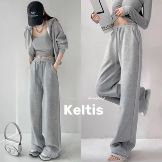 Keltis กางเกงวอม ขากระบอกใหญ่ ผ้าหนานุ่ม ป้ายK #815