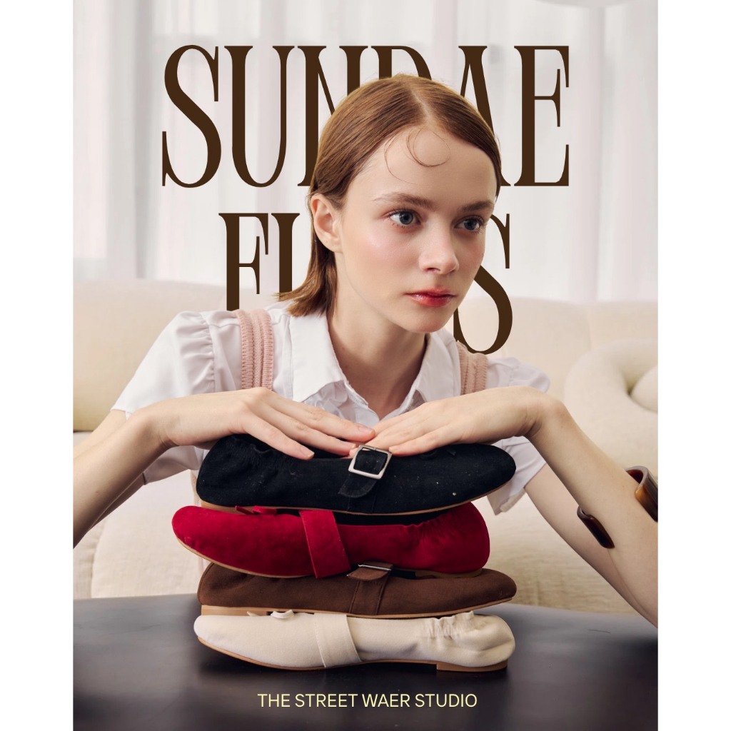 The Street Wear Studio l Sundae Flats (แนะนำใส่ตรงไซส์ หน้าเท้ากว้างเพิ่ม 1 ไซส์)