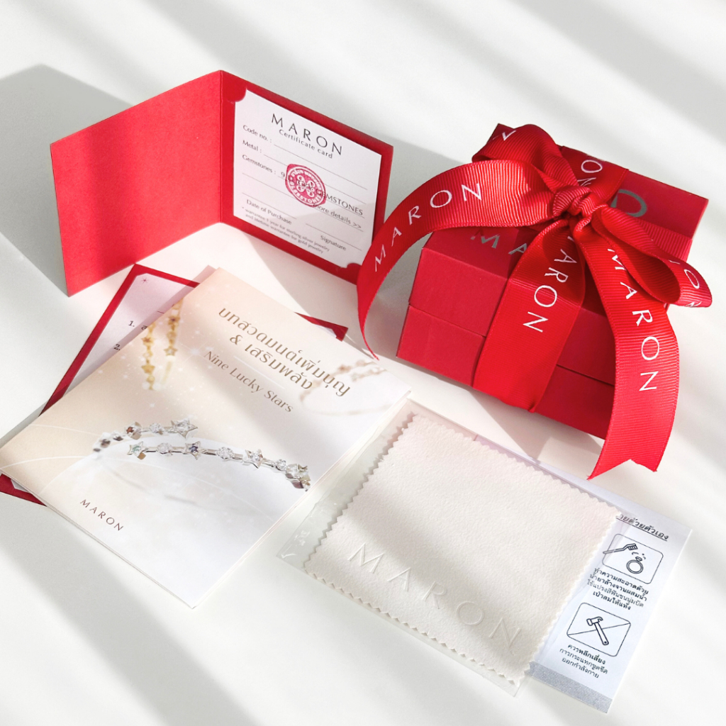 MARON แหวนนพเก้า เสริมดวงชะตา เครื่องประดับพลอยแท้ | Nine Lucky Stars Eternity Ring (Rose Gold) - รูปที่ 5