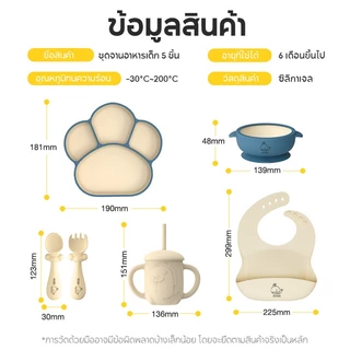 Dr.isla ชุดอาหารเด็กซิลิโคน กล่องของขวัญ ของขวัญวันเกิด ช้อนกินข้าวเด็ก 6 รวมการ์ดอวยพรด้วย BT05